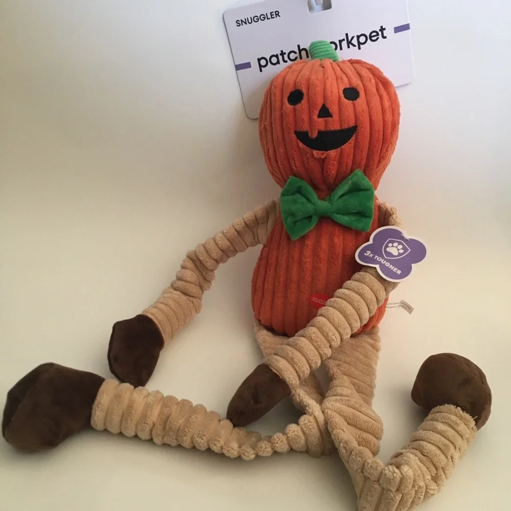 Dog Toy 24” Snuggler Long Limbs Pumpkin with Squeaker NEW | Patchwork Pets